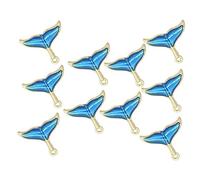 EPIGEIST Lot De 10 Pendentifs Queue De Sirène Colorés Doré Et Bleu Ciel, Accessoires Diy Pour Bracelet Et Boucle D’oreille, Bijou Artisanal Polyvalent, Présent Création Personnalisée, Loisirs Créatifs