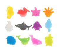 EPIGEIST Lot de 12 Marqueurs pour Verres à Vin en Silicone Breloques Poissons Colorées Étiquettes Réutilisables pour Fête Identification de Verre pour Cocktail et Couleur Aléatoire