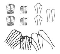 EPIGEIST Lot de 12 Peignes à Cheveux Métalliques 3 Peignes Ronds à 4 Dents 3 Grandes Fourchettes en U Accessoires pour Coiffure Française Épingles et Fourchettes pour Chignon