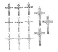 EPIGEIST Lot de 12 Pendentifs Croix en Alliage Jésus Breloques Miniatures pour Création de Bijoux Colliers Bracelets et Boucles D’Oreilles Finition Goutte D’Huile Accessoires