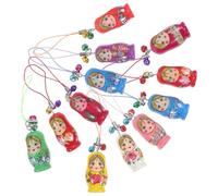 EPIGEIST Lot de 12 Porte-Clés Poupées Gigognes Matryochka Cordon Court Coloré Chaîne de Téléphone Décorative Légère Dragonne pour Étui Portable Accessoires Suspendus Couleur Aléatoire