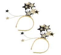 EPIGEIST Lot de 2 Bandeaux à Paillettes Noirs Dorés Étoiles à Cinq Branches Accessoires de Tête Festifs pour Femme pour Nouvel An Anniversaires et Fêtes Saisonnières