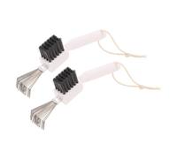 EPIGEIST Lot de 2 Brosses Nettoyantes Double Extrémité pour Brosses à Cheveux, Outil Multifonction Compact en Poils Haute Densité, pour Salon, Maison et Voyage, Élimination