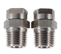 EPIGEIST Lot de 2 Buses de Brumisation 1/4 Pouce en Acier Inoxydable Jet Plat 2 Voies Pulvérisateur pour Tuyau D’Arrosage Usage Industriel Nettoyage Arrosage et Humidification