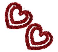 EPIGEIST Lot de 2 Guirlandes de Cœur en Plastique Léger Décoration Suspendue pour Mariage et Saint-Valentin Accessoires Décoratifs Romantiques pour Maison et Fête Couronnes D’Amour