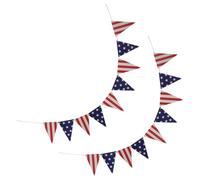 EPIGEIST Lot de 2 Guirlandes Décoratives de Fête Nationale Américaine 4 Juillet en Papier Réutilisable Banderoles Triangulaires Rouges et Blanches pour Décoration Intérieure et Extérieure