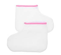 EPIGEIST Lot de 2 Paquet de Soin pour Pieds en Coton Ciré la Paraffine, Couverture Spa Épaisse Blanche avec Bord Rose, Réutilisable et Chaude pour Pédicure et Bains de Pieds