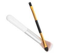 EPIGEIST Lot de 2 Pinceaux à Paupières Double Embout en Plastique et Laine pour Maquillage des Yeux Femme Usage Professionnel et Personnel