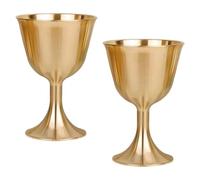 EPIGEIST Lot de 2 Tasses Bouddhistes en Cuivre Pur, Grand Format, Accessoires D'offrande Multifonctionnels pour Maison et Temple, Décoratives Cérémonie Rituelle, Collection et Usage