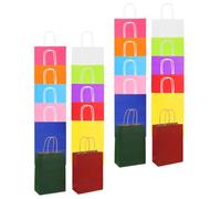 EPIGEIST Lot de 24 Paquet en Papier Kraft Colorés avec Poignées Format Petit 12X15X6 CM pour Présents et Bonbons de Fête d'Anniversaire Paquet à Main Solide et Pratiques pour Emballage