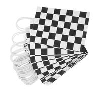 EPIGEIST Lot de 24 Paquet en Papier Réutilisables à Carreaux Noir et Blanc, Paquet Présents pour Fête D'anniversaire et Événement à Thème Course, Design Polyvalent et Élégant