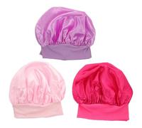 EPIGEIST Lot de 3 Bonnets de Nuit Élastiques aux Larges Bords, Taille Unique, Confortables et Respirants, Chapeaux de Nuit pour Garçon et Filles, Couleurs Bonbon, pour Dormir et Protéger