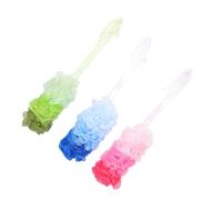 EPIGEIST Lot de 3 Boules de Bain Moussantes Souples 42 Cm Long Manche Exfoliation Douce Matériau Peau Sûre Accessoires de Bain pour Massage Corps à Domicile Couleur Aléatoire