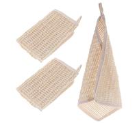 EPIGEIST Lot de 3 Serviettes de Toilette en Ramie Naturelle 30x30 Cm, Lingettes Démaquillantes pour Visage et Corps, Tissu Coton-lin Doux, Absorbant, pour Soins Peau et Nettoyage Quotidien