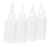 EPIGEIST Lot de 4 Biberons pour Animaux en Pet 120 ML, Distributeurs de Lait pour Chiots et Chatons, Ensemble de Nourrices Réutilisables pour L’Allaitement des Bébés Animaux, Utilisation