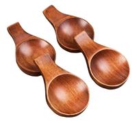 EPIGEIST Lot de 4 Petits Plats en Bois 9x5,5x1,5 Cm pour Sauces Soja et Vinaigre, Soucoupes à Assaisonnement Multifonctions Repose-cuillère, Accessoire la Cuisine Maison pour Réutilisable