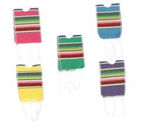 EPIGEIST Lot De 5 Couvre-Bouteilles Ponchos à Bière Mexicains en Coton Colorés Rayures Arc-en-Ciel Décoration Fête Cinco De Mayo