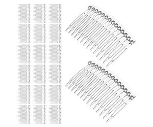 EPIGEIST Lot de 50 Peignes Translucides à 14 Dents Fines en Plastique Transparent Accessoires Coiffure pour Chignon Français Mariage et Création de Barrettes Décoratives Usage Quotidien