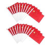 EPIGEIST Lot De 50 Petits Drapeaux Chinois En Polyester à Main 14x21 Cm Pour Décoration Intérieure Et Extérieure Usage Festif Patriotique Rouge Étoiles Cinq
