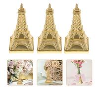 EPIGEIST Lot de 6 Boîtes à Bonbons Forme Tour Eiffel en Plastique Doré, Petites Boîtes à Friandises Décoratives pour Mariage, Fêtes et Anniversaires, Contenants Multifonctions pour Dragées