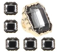 EPIGEIST Lot de 6 Boutons en Métal et Verre à Coudre Carrés 1 Doré et Gris Breloques Décoratives pour Couture Embellissements Artisanaux Polyvalents pour Vêtements Chemises et Pulls