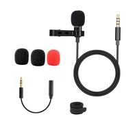 EPIGEIST Microphone Cravate Omnidirectionnel à Pince 3,5 Mm Câble Long 1,5 M pour Smartphone Ordinateur Enregistrement Vidéo Interview Webcast Conférence Portable