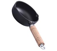 EPIGEIST Mini Casserole en Fonte 11 CM avec Manche en Bois Petit Pot à Huile Multifonction pour Cuisson Rapide pour Œufs Sauces Cuisine Maison Professionnelle