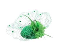 EPIGEIST Mini Chapeau Vintage Vert avec Voile et Barrette Fleurie Accessoire et Élégant pour Fête Saint Patrick pour Soirées et Événements Festifs