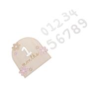 EPIGEIST Monthly Keepsake Signs Wooden Newborn Marker With Daisy Design Double-sided Monthly Announcement Cards For Growth Tracking And Photo Props