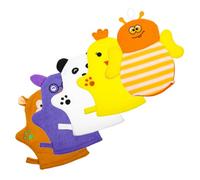 EPIGEIST Moufles de Bain en Coton pour Bébé 5 Pièces Forme Fruit Adorable Légers pour Éliminer les Cellules Mortes pour Bain des Garçon et Filles Plusieurs styles