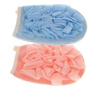 EPIGEIST Moufles Exfoliants de Bain Bain Lot de 2 Grand Format Rayonne Bleu et Rose Nettoyage Peau Morte Corps Spa Maison