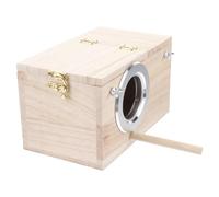 EPIGEIST Nichoir pour Perruches en Bois Ouverture Gauche, Petite Taille, Boîte D’élevage Résistante et Protectrice pour Oiseaux Chanteurs, Support de Nid Extérieur pour Observation