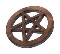 EPIGEIST Ornement Pentagramme Bois Massif pour Décoration Métaphysique et Accessoire de Cérémonie Design Artistique pour Chambre et Bureau Marron