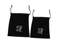 EPIGEIST Paquet De Rangement Pour Sèche-cheveux Lot De 2 Pièces Taille 300x260 Mm Et 260x230 Mm Pochette à Cordon Noire Pour Voyage Hôtel Et Usage Domestique