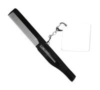 EPIGEIST Peigne à Barbe Pliable Miroir Porte-Clés Dents Fines Compact pour Hommes Pratique Voyage Petit Miroir