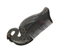 EPIGEIST Peigne Coiffant Corne Naturelle Noir Masseur Cheveux Doux Démêlant et Massage Cervical Antistatique et Durable Soin