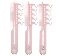 EPIGEIST Peigne Lisseur Pliable en V Antistatique 3 Pièces Petit Peigne de Coiffage Résistant à la Chaleur Couleur Rose pour Voyage et Usage Quotidien