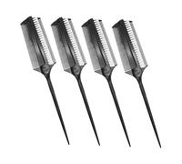 EPIGEIST Peignes à Cheveux Brosse à Teinture Double Face Kit 4 Pièces pour Coiffage et Séparation en Plastique Noir Poils Courts Salon ou Usage Maison