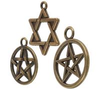 EPIGEIST Pendentifs Étoile Pentacle en Alliage 30 Pièces pour Création Bijoux DIY Adulte Couleur Métal Solide Polyvalent Fête Hanoukka Collier Bracelet Présent Signification Spirituelle