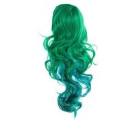 EPIGEIST Perruque Femme Longue Bouclée Verte Cosplay Synthétique Résistante Chaleur Style Naturel Confortable pour Fête et Costume