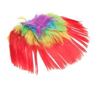 EPIGEIST Perruque LED Mohawk Lumineuse Rouge Arc Ciel Accessoire Cheveux Bouclés pour Déguisement Halloween et Décoration de Fête de Noël