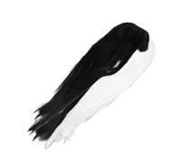 EPIGEIST Perruque Synthétique Noire et Blanche Mi Longue Résistante Chaleur Style Cosplay et Costume Halloween Perruque pour Fête et Performance