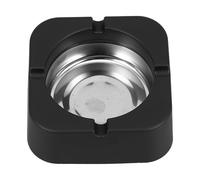 EPIGEIST Petit Cendrier Carré 8,9 X 8,9 Cm en Fer et Plastique Noir avec 4 Supports à Cigarettes, Cendrier de Bureau et Maison, Adapté Intérieur et Extérieur, Design Compact et Stable