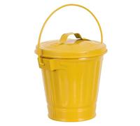 EPIGEIST Petite Poubelle avec Couvercle Jaune en Métal 11 X 10,8 X 9,2 Cm pour Bureau et Maison, Corbeille à Papier Élégante pour Chambre, la Cuisine et Espace de Travail, Rangement