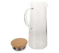 EPIGEIST Pichet à Jus en Verre Borosilicate 38 L avec Couvercle Étanche et Poignée Carafe à Eau Froide Résistante aux Chocs Thermiques pour Boissons Thé Glacé Lait - Usage Familial et