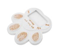 EPIGEIST Pierre Commémorative pour Chien en Ciment Robuste 15 X 15 Cm Blanc, Plaque Funéraire Résistante aux Intempéries pour Animaux de Compagnie, Panneau Tombal Décoratif Extérieur