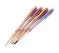 EPIGEIST Pinceaux à Domicile Déplacement Ensemble de 4 en Métal et Polyester, Design Portable et Polyvalent pour Nail Art pour Artistes Professionnels et Débutants