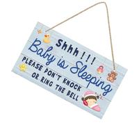EPIGEIST Plaque Porte Qui Dort Bois Signe Suspendu Créatif pour Chambre Décoration Porte Entrée Panneau Front Porch Sign Bois avec Motif Cartoon