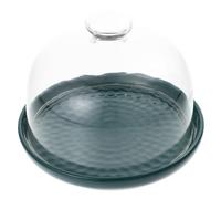 EPIGEIST Plateau à Dessert Vert avec Cloche Verre Plateau de pour Gâteaux Pâtisseries et Fruits Pratique pour et Conservation