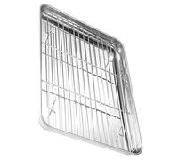EPIGEIST Plateau de Cuisson Acier Inoxydable avec Grille Égouttage Plateau de Refroidissement et pour Barbecue Pâtisserie et Dessert Plat à Rôtir et Facile à Nettoyer